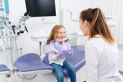 Little Girl Smiling at Dentist